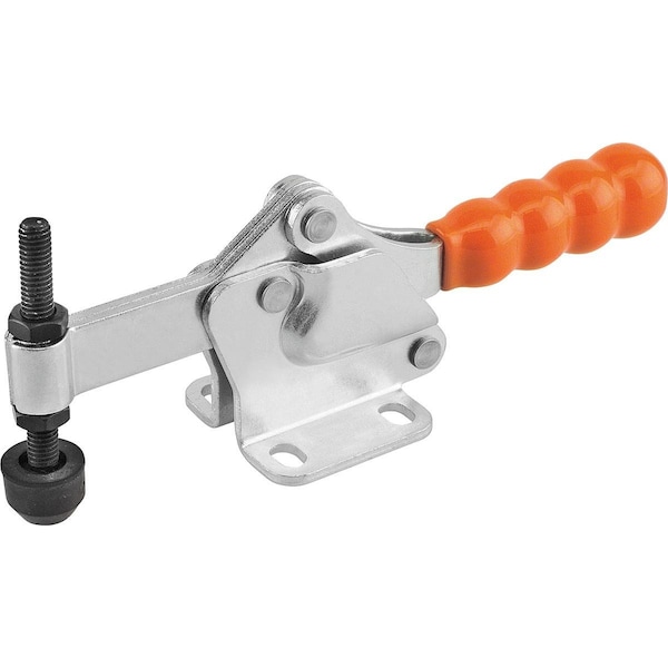 Toggle Clamp Standard Steel, Horizontal Foot, Comp:Plastic, Comp:Orange, M=M05X35